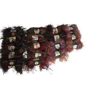 Lot 17 Cello Knitting Skeins Eyelash Novelty Yarn Fuzzy Multicolor Crochet